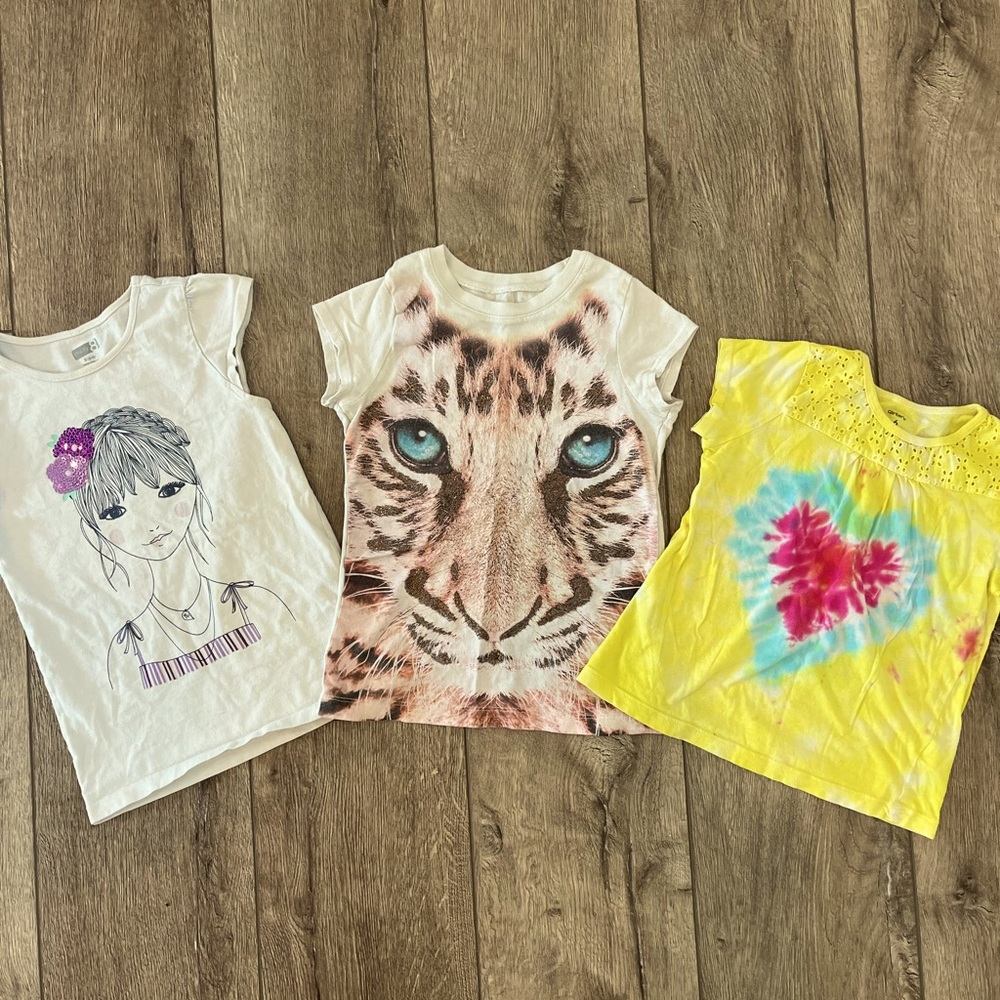 3-Items Girl Shirts Size 5/6yo Various Brand